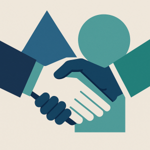 What Are the 5 Fiduciary Duties in Real Estate? 3 Stylized handshake representing fiduciary trust and real estate duties in Florida