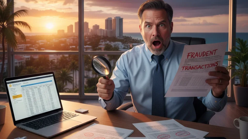 Florida business owner discovering breach of fiduciary duty in company financials