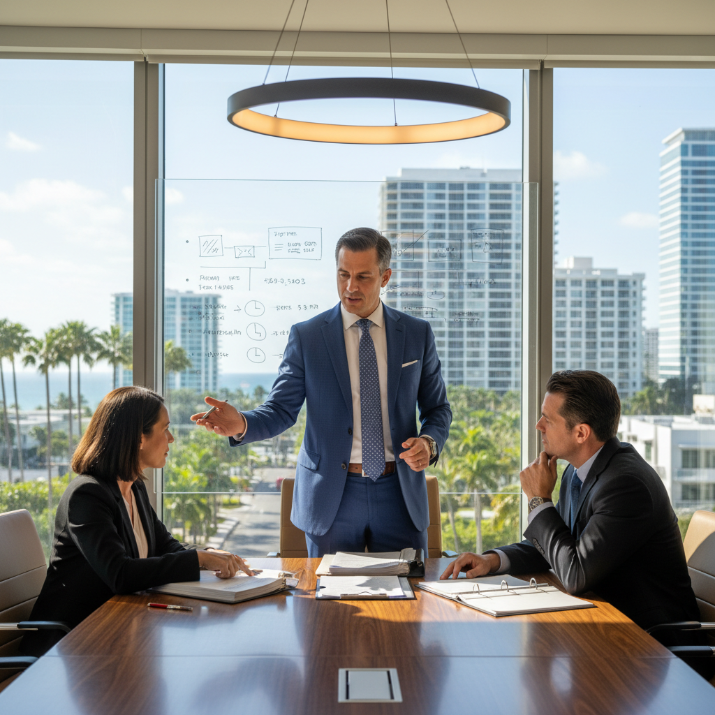 Florida business mediation — attorney presenting settlement terms