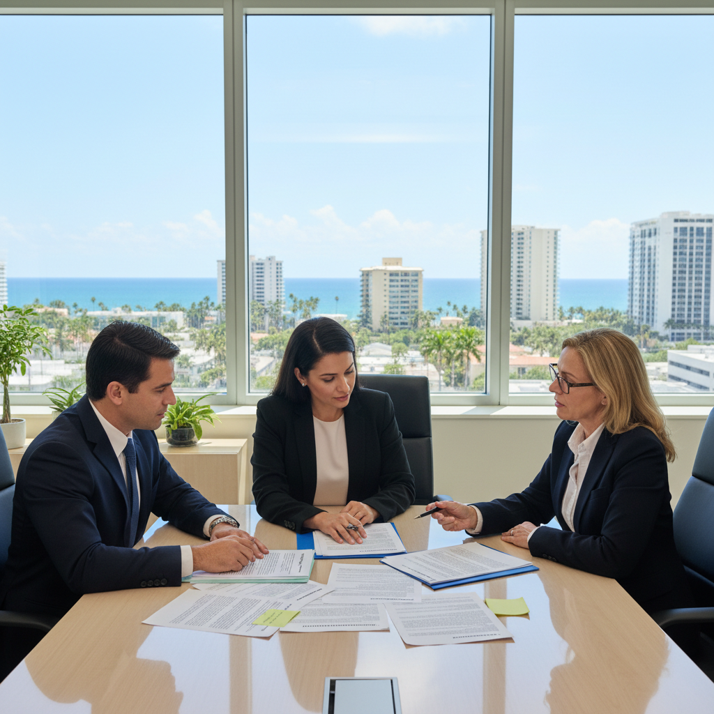 Florida commercial lease dispute — attorney reviewing agreement