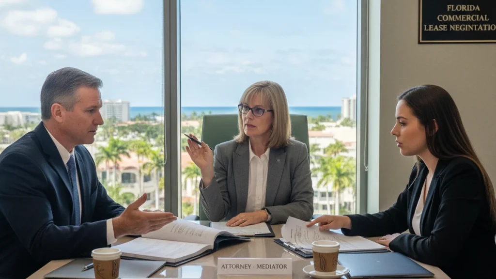 Florida commercial lease negotiation between landlord tenant and attorney