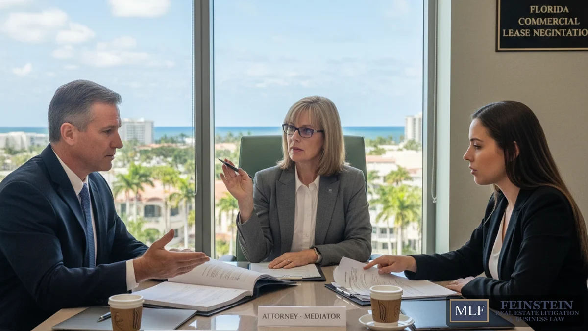 Florida commercial lease negotiation between landlord tenant and attorney
