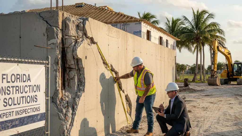 Can You Sue a Contractor for Defective Work in Florida? 16 Florida construction defect inspection with contractor and attorney at building site
