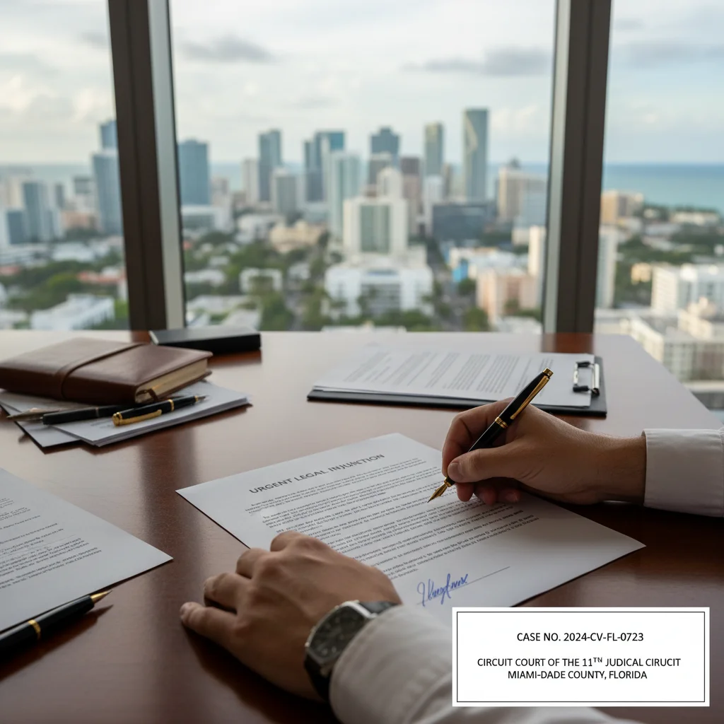 Preliminary Injunctions in Florida Business Disputes: When Courts Act Fast 2 Signing emergency injunction document in Florida business litigation
