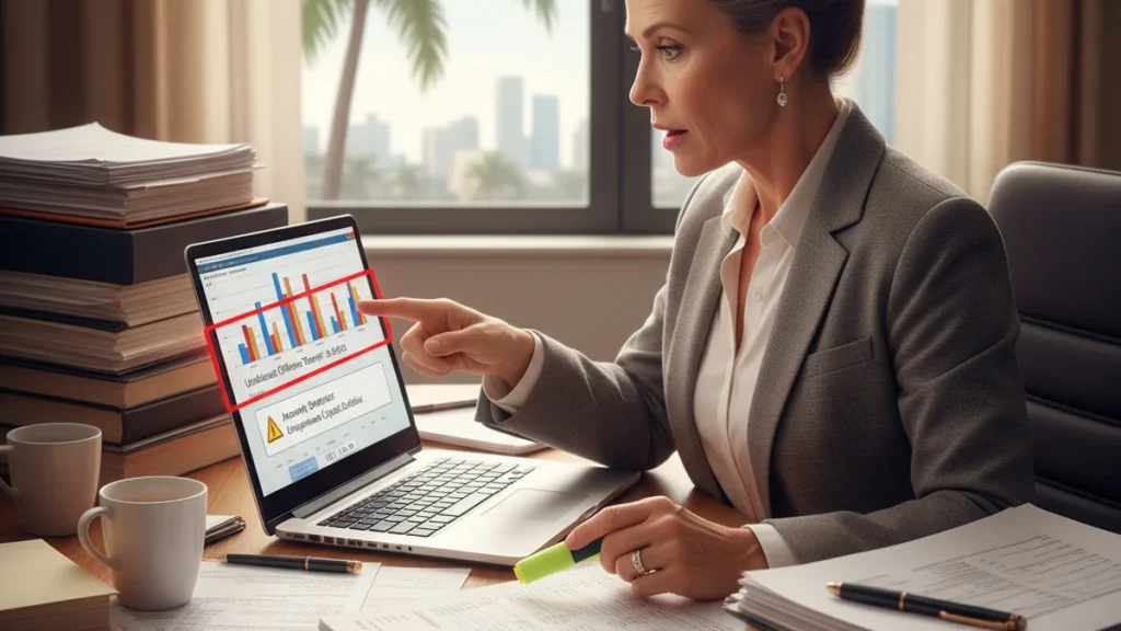 Florida forensic accountant discovering missing company funds on laptop