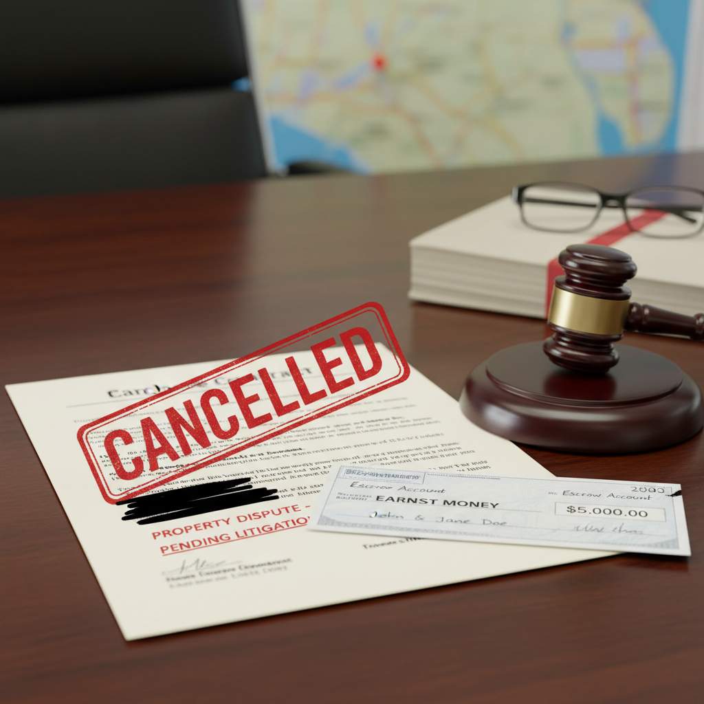 Florida real estate contract cancelled — deposit dispute concept