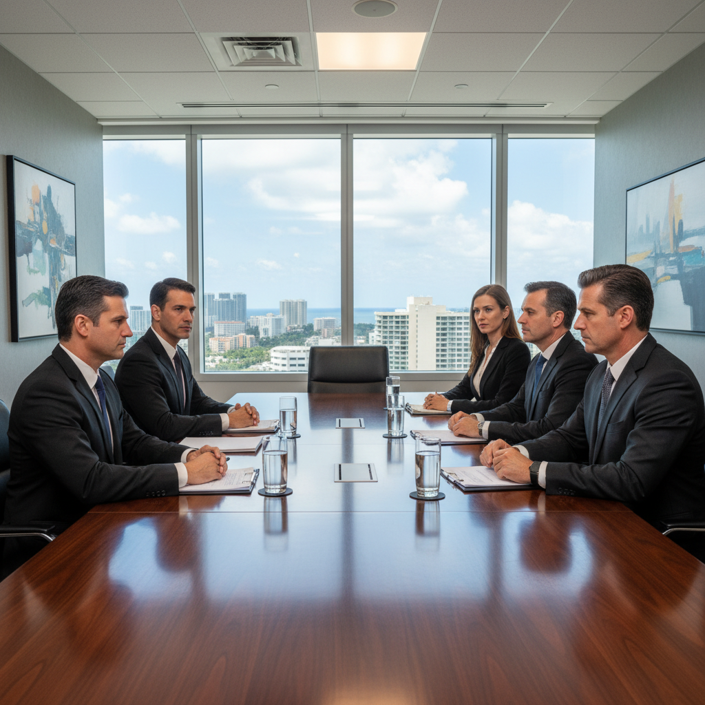 Aggressive South Florida Real Estate & Business Litigation 2 Florida shareholder meeting — boardroom partner dispute
