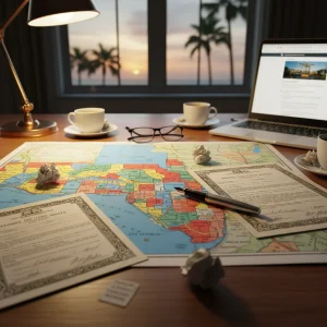 Zoning map and property deed documents in Florida property law