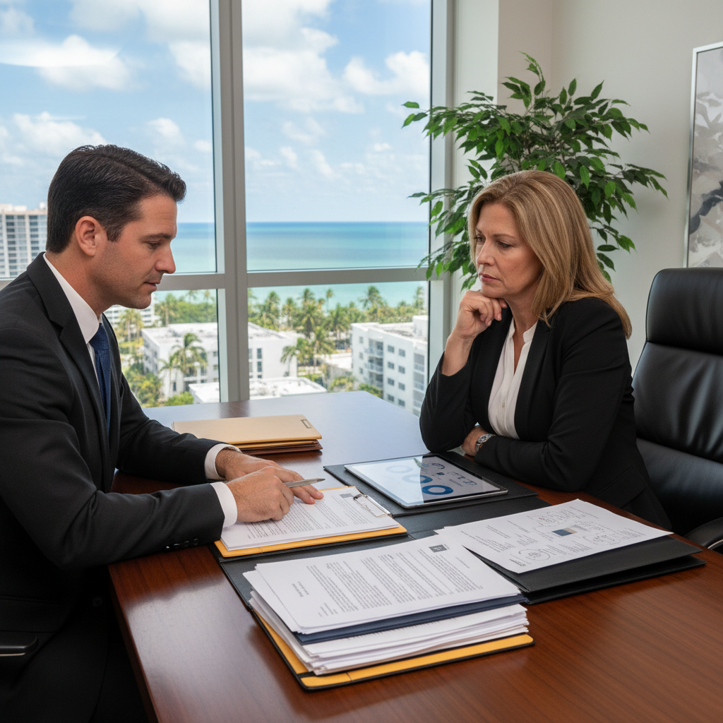 Florida attorney consulting client about property fiduciary breach
