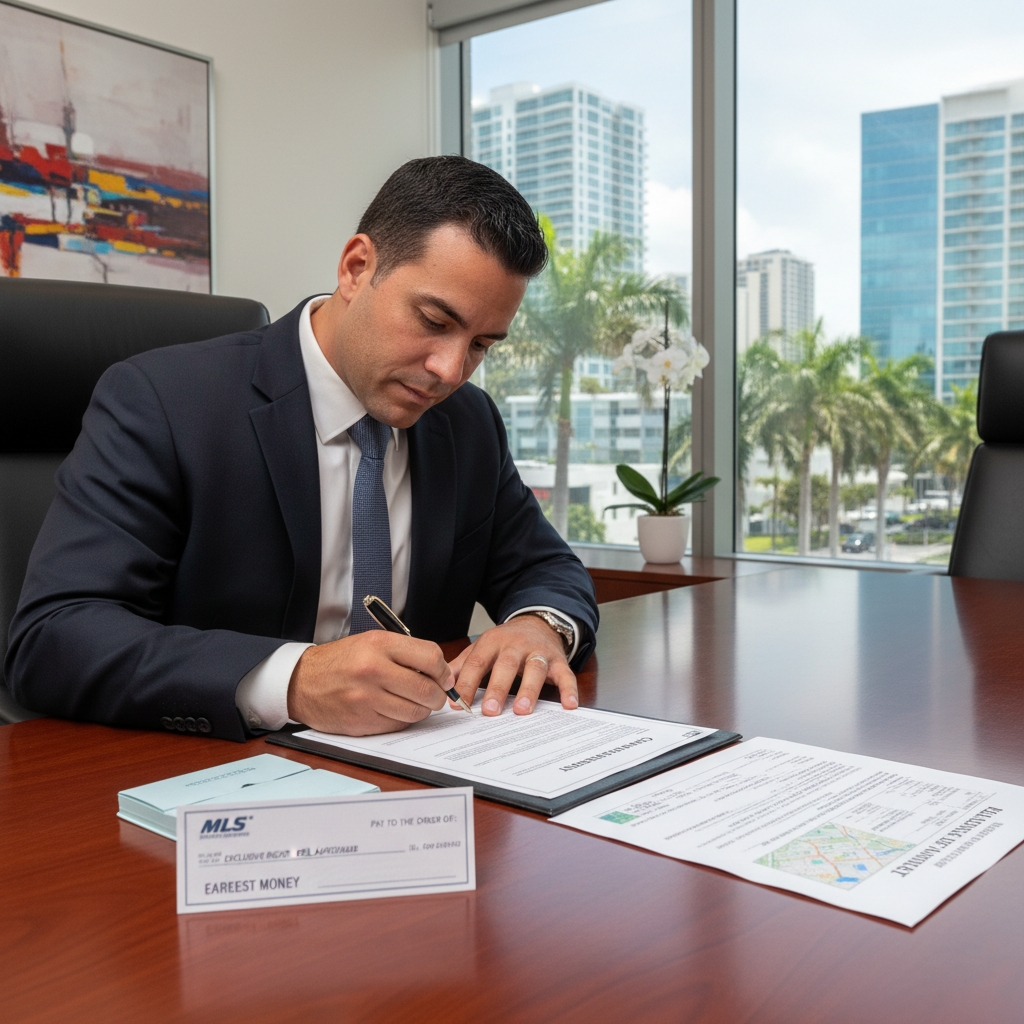 Florida real estate broker commission agreement and earnest money
