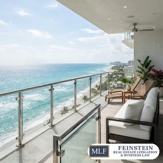 Luxury condo balcony overlooking the ocean in Bal Harbour